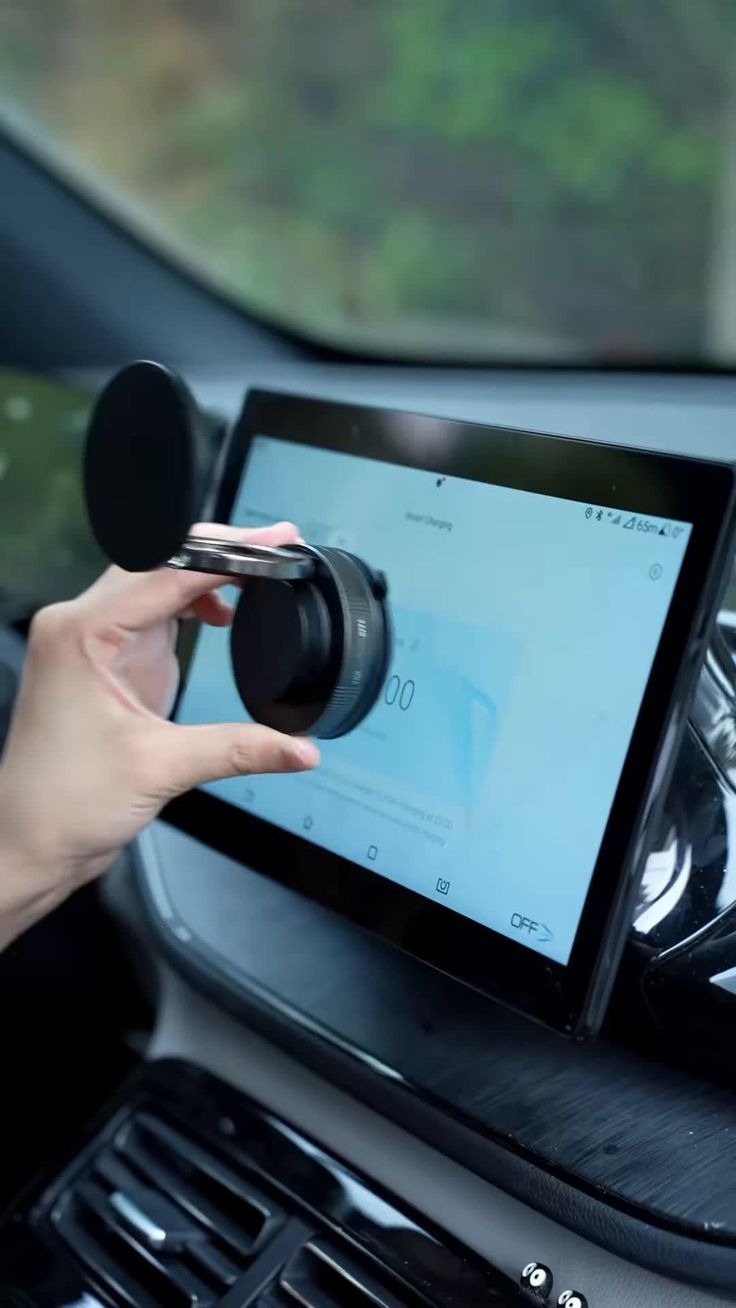 Magnetic car phone holder