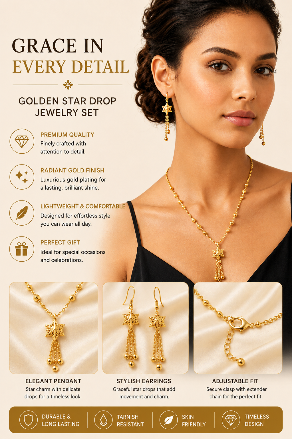 Elegant Star Tassel Necklace Set