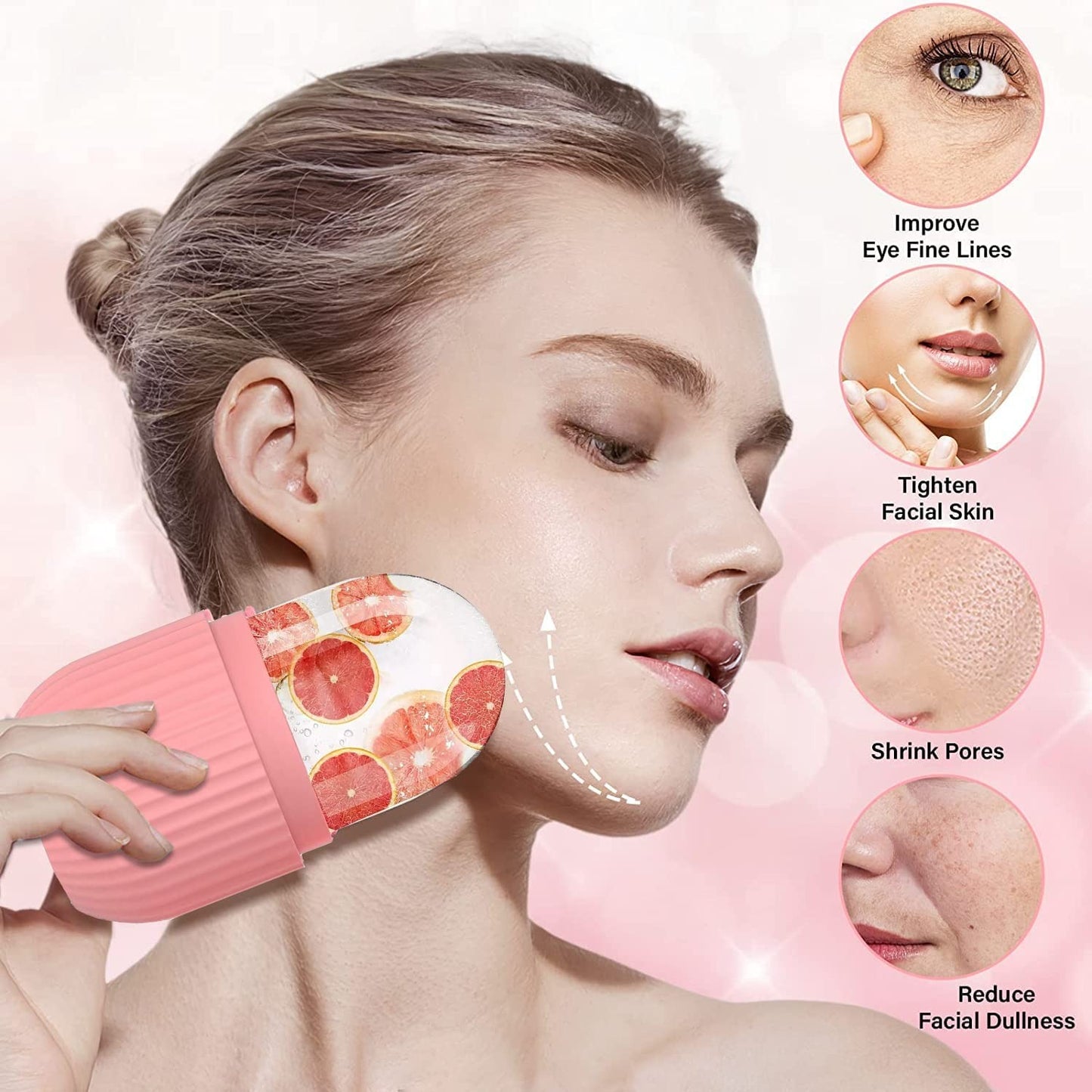 Face Stone Jade Roller Massager with Gua Sha Stone And Ice Roller Multicolour Set