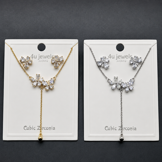Floral Drop Necklace Set